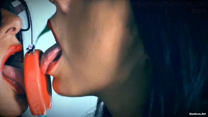 Foot Tongue Mouth and Vore – Two Girls, One Tiny Girl On An Icecream Giantess Vore SFX