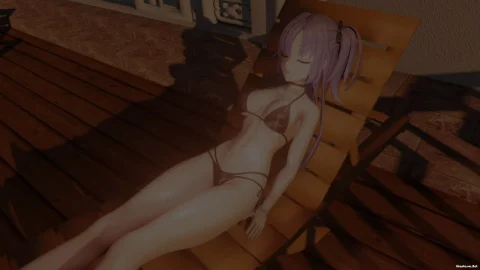 Sensei who shrinking after being crushed by Yuukas thighs