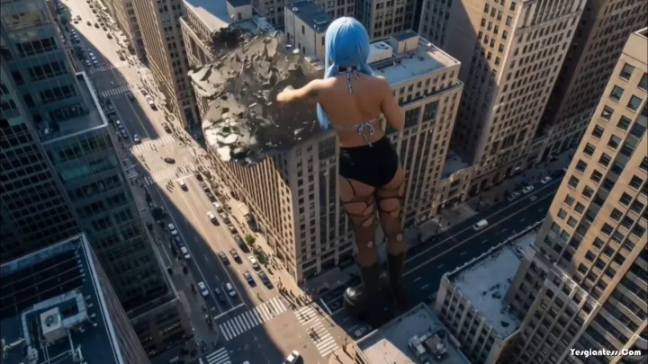Girlsgonegiant – Giantess Clown Woman Has Fun With City